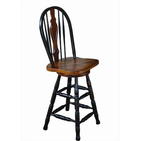24 Keyhole Barstool In Antique Black With Cherry Accents